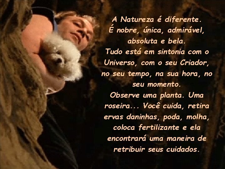 A Natureza é diferente. É nobre, única, admirável, absoluta e bela. Tudo está em