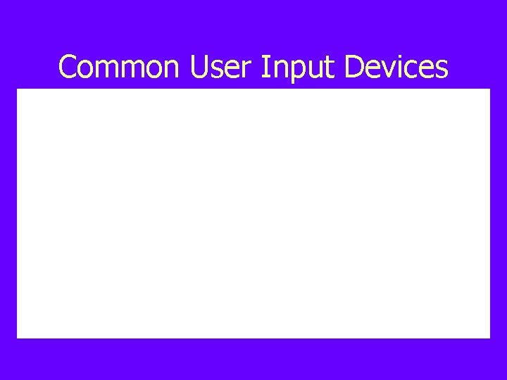 Common User Input Devices 