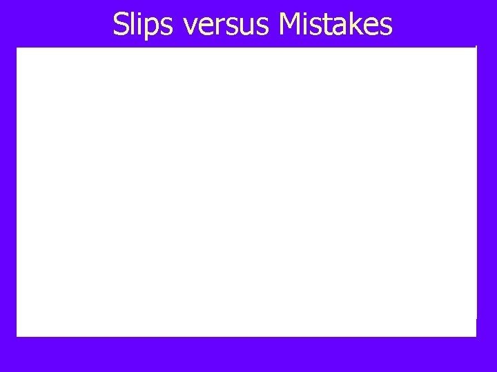 Slips versus Mistakes 