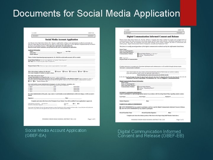 Documents for Social Media Application Social Media Account Application (GBEF-EA) Digital Communication Informed Consent Documents for Social Media Application Social Media Account Application (GBEF-EA) Digital Communication Informed Consent