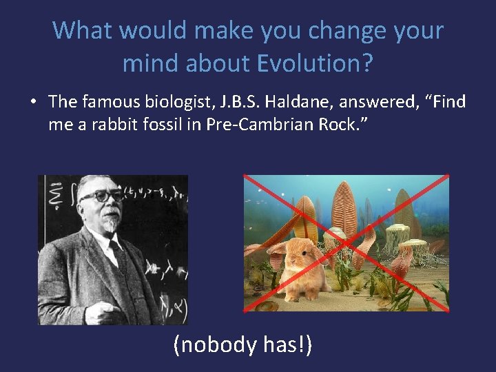 What would make you change your mind about Evolution? • The famous biologist, J.