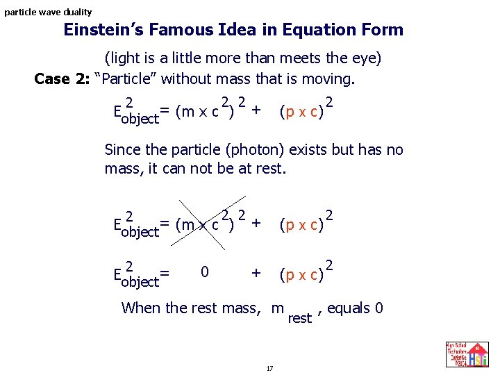 particle wave duality Einstein’s Famous Idea in Equation Form (light is a little more