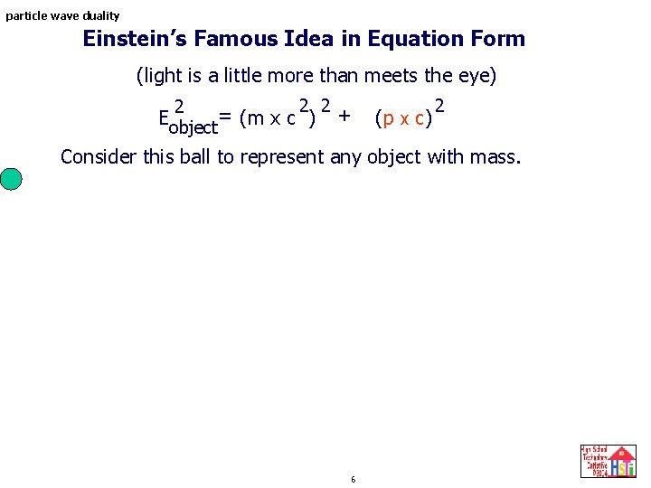 particle wave duality Einstein’s Famous Idea in Equation Form (light is a little more