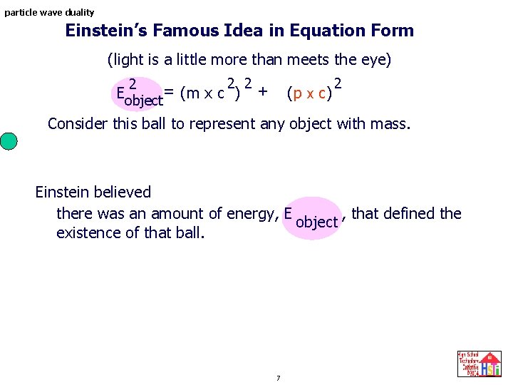 particle wave duality Einstein’s Famous Idea in Equation Form (light is a little more