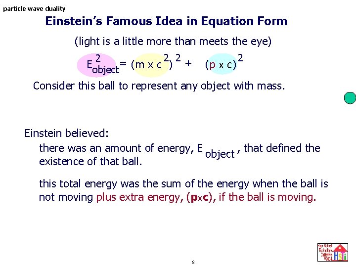 particle wave duality Einstein’s Famous Idea in Equation Form (light is a little more