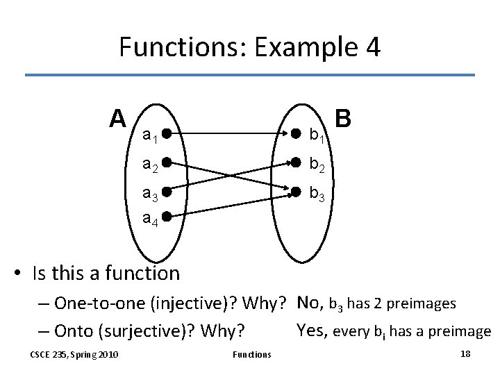 Functions: Example 4 A a 1 b 1 a 2 b 2 a 3 Functions: Example 4 A a 1 b 1 a 2 b 2 a 3