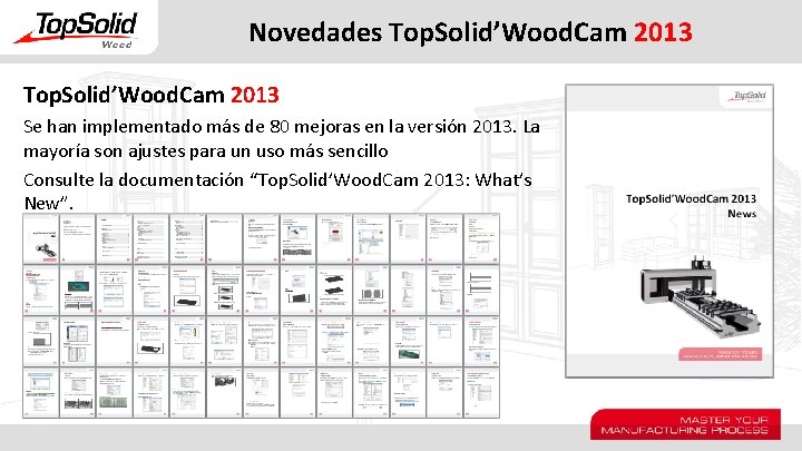 Novedades Top. Solid’Wood. Cam 2013 Se han implementado más de 80 mejoras en la
