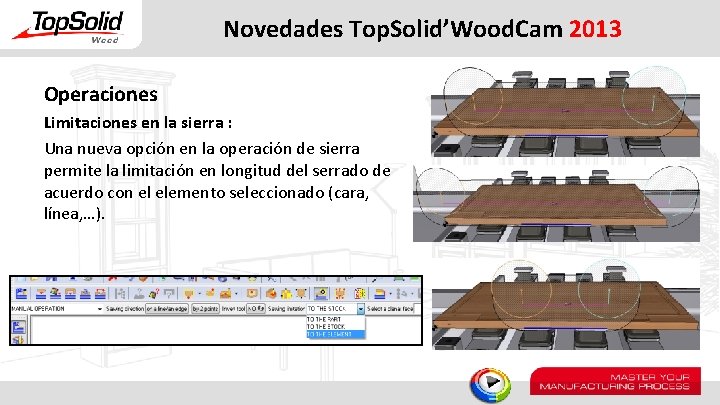 Novedades Top. Solid’Wood. Cam 2013 Operaciones Limitaciones en la sierra : Una nueva opción