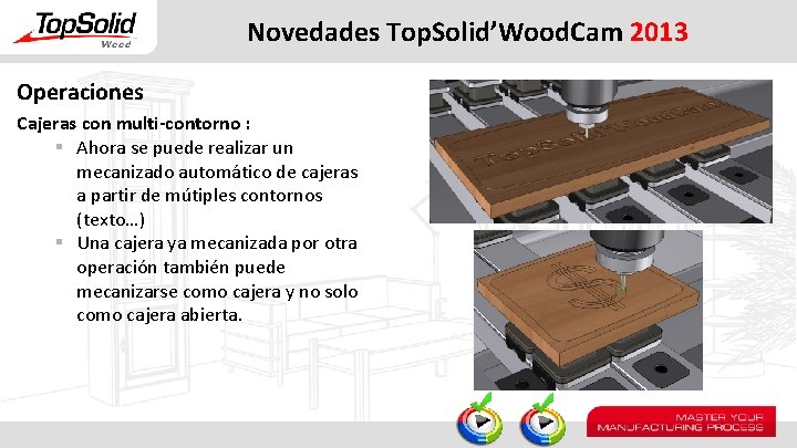 Novedades Top. Solid’Wood. Cam 2013 Operaciones Cajeras con multi-contorno : § Ahora se puede