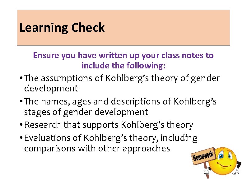 Learning Check Ensure you have written up your class notes to include the following: Learning Check Ensure you have written up your class notes to include the following: