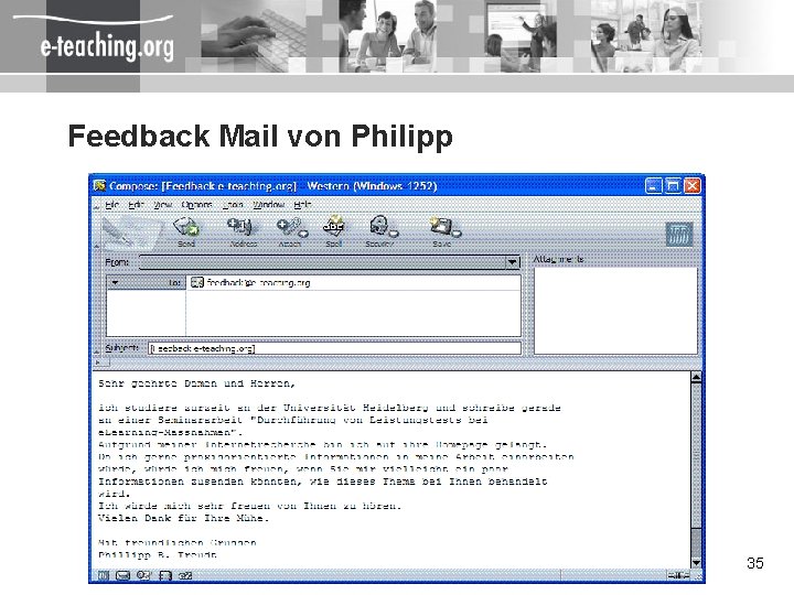 Feedback Mail von Philipp 35 