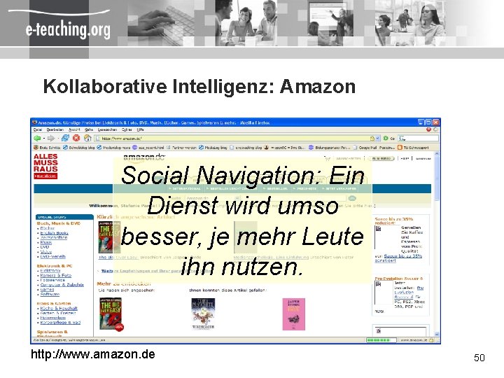 Kollaborative Intelligenz: Amazon Social Navigation: Ein Dienst wird umso besser, je mehr Leute ihn