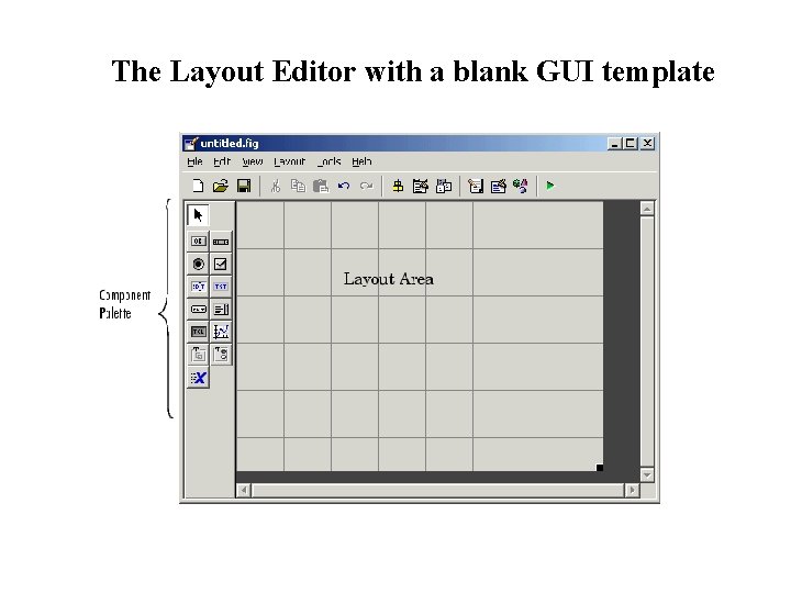 The Layout Editor with a blank GUI template 