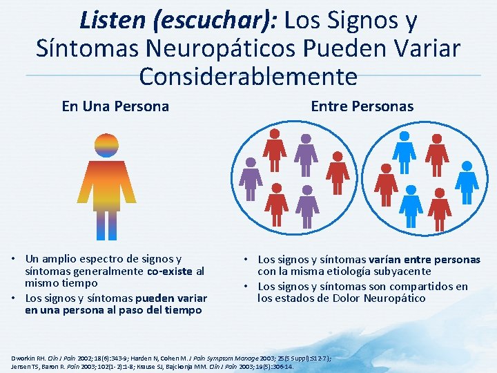 Listen (escuchar): Los Signos y Síntomas Neuropáticos Pueden Variar Considerablemente En Una Persona •