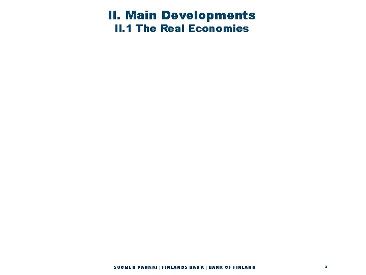 II. Main Developments II. 1 The Real Economies SUOMEN PANKKI | FINLANDS BANK |