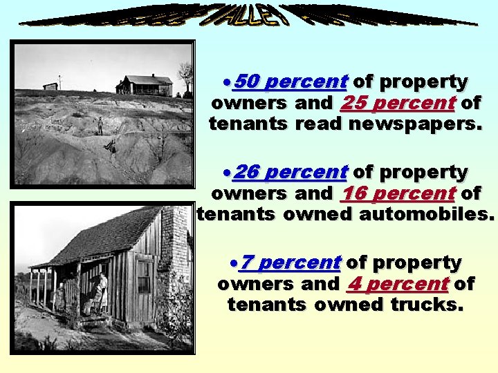 · 50 percent of property owners and 25 percent of tenants read newspapers. ·