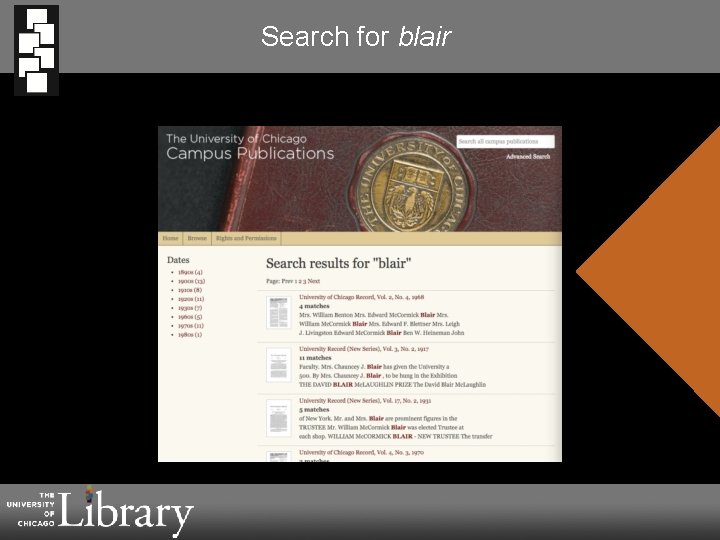 Search for blair Short Title 