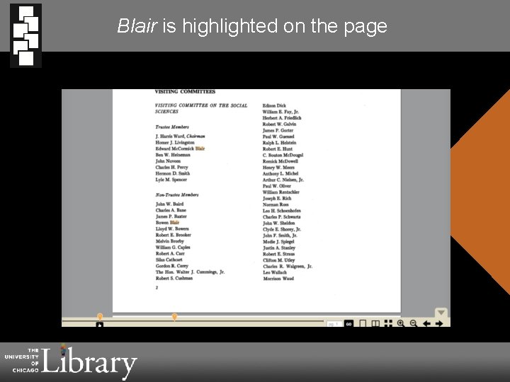 Blair is highlighted on the page Short Title 