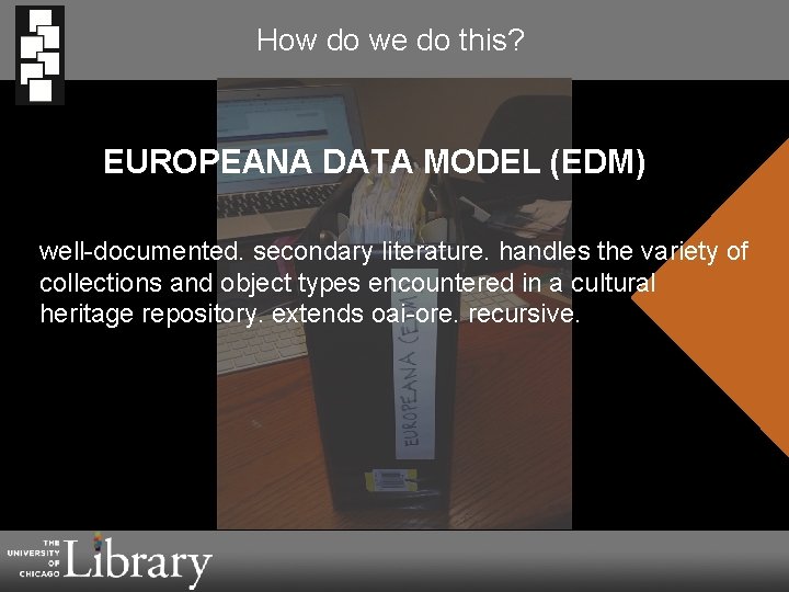 How do we do this? EUROPEANA DATA MODEL (EDM) well-documented. secondary literature. handles the