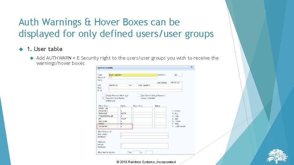 Auth Warnings & Hover Boxes can be displayed for only defined users/user groups 1. Auth Warnings & Hover Boxes can be displayed for only defined users/user groups 1.