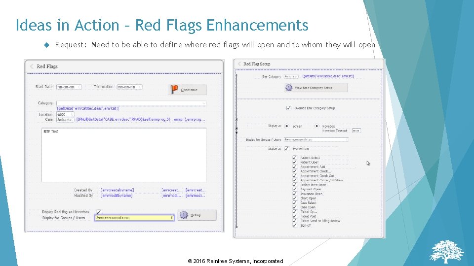 Ideas in Action – Red Flags Enhancements Request: Need to be able to define Ideas in Action – Red Flags Enhancements Request: Need to be able to define