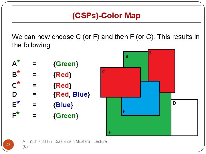 (CSPs)-Color Map We can now choose C (or F) and then F (or C).