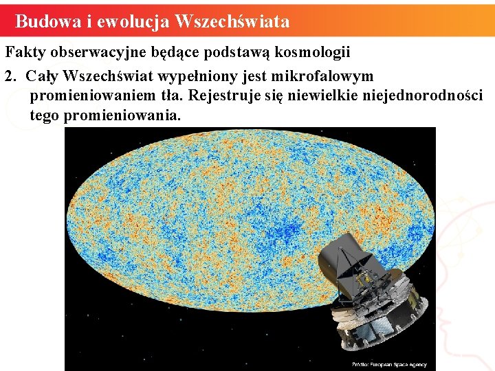 Budowa i ewolucja Wszechświata Fakty obserwacyjne będące podstawą kosmologii 2. Cały Wszechświat wypełniony jest