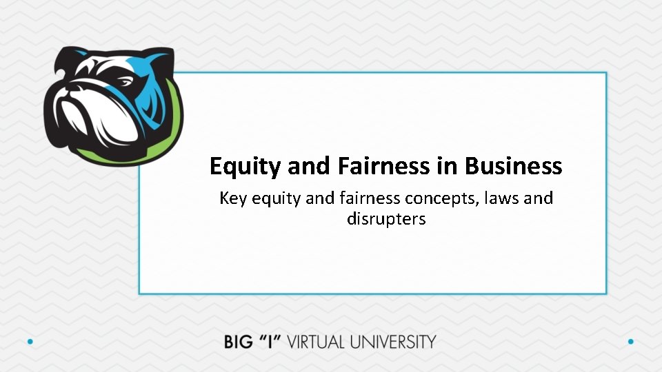 Equity and Fairness in Business Key equity and fairness concepts, laws and disrupters 
