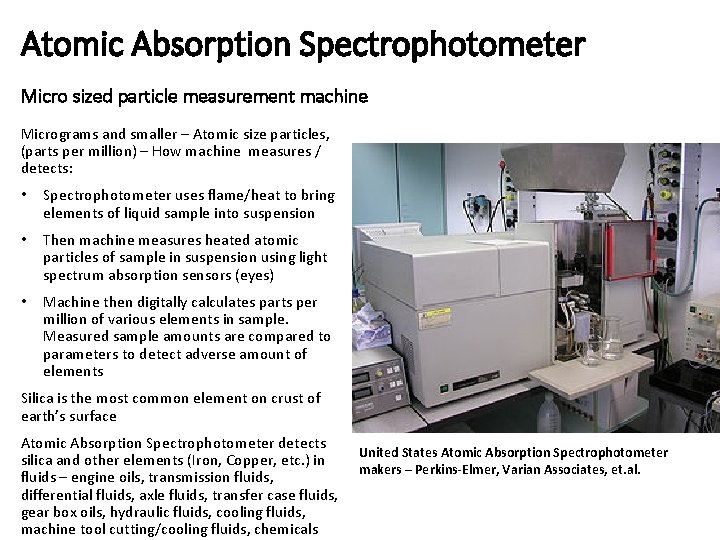 Atomic Absorption Spectrophotometer Micro sized particle measurement machine Micrograms and smaller – Atomic size