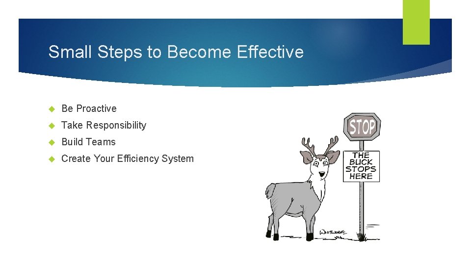 Small Steps to Become Effective Be Proactive Take Responsibility Build Teams Create Your Efficiency Small Steps to Become Effective Be Proactive Take Responsibility Build Teams Create Your Efficiency