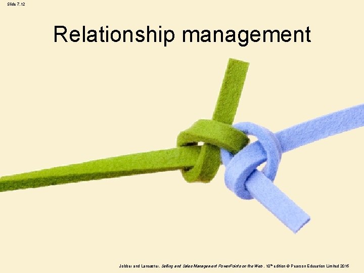 Slide 7. 12 Relationship management Jobber and Lancaster, Selling and Sales Management Power. Points