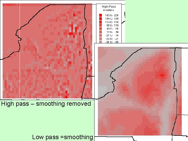 High pass – smoothing removed 9 Low pass =smoothing 