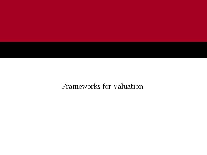 Frameworks for Valuation 