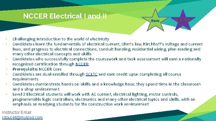 NCCER Electrical I and II • • Advanced Challenging introduction to the world of NCCER Electrical I and II • • Advanced Challenging introduction to the world of