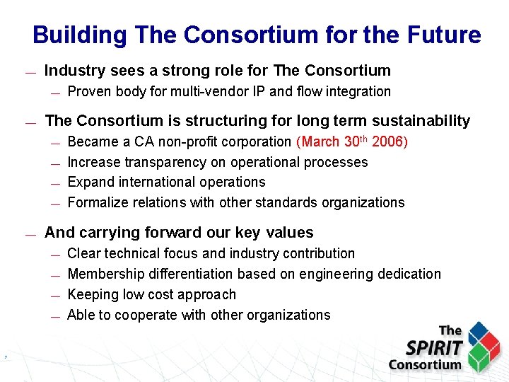 Building The Consortium for the Future — Industry sees a strong role for The