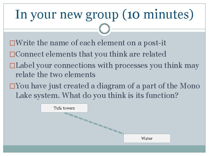 In your new group (10 minutes) �Write the name of each element on a