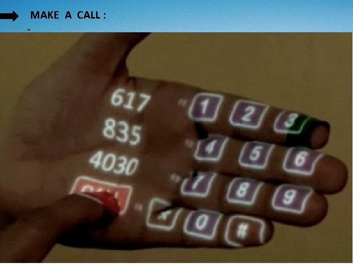 MAKE A CALL : - MAKE A CALL : -
