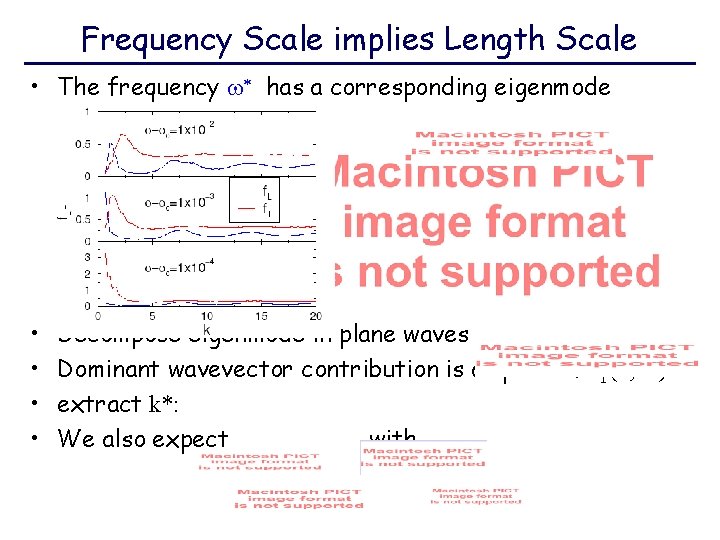 Frequency Scale implies Length Scale • The frequency w* has a corresponding eigenmode •