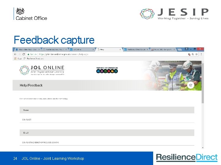 Feedback capture 24 JOL Online - Joint Learning Workshop 