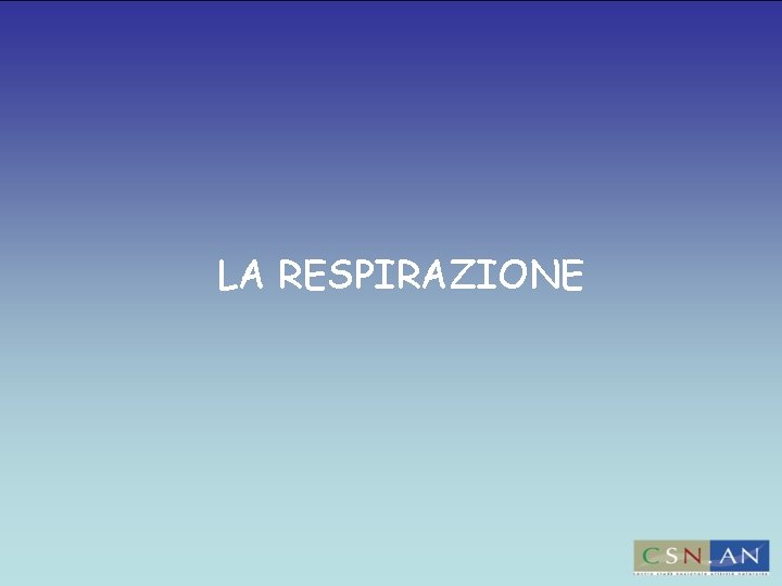 LA RESPIRAZIONE 