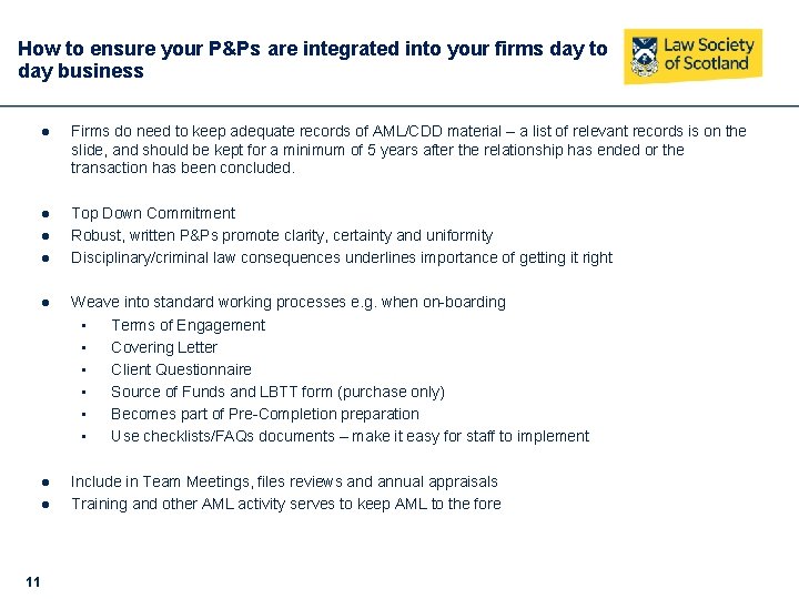 How to ensure your P&Ps are integrated into your firms day to day business