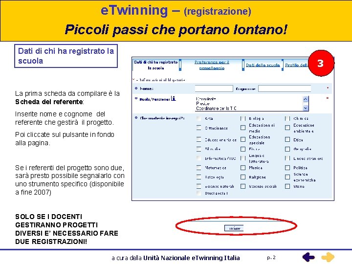 e. Twinning – (registrazione) Piccoli passi che portano lontano! Dati di chi ha registrato