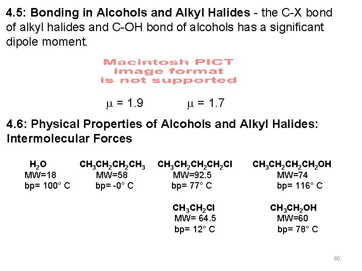 4. 5: Bonding in Alcohols and Alkyl Halides - the C-X bond of alkyl