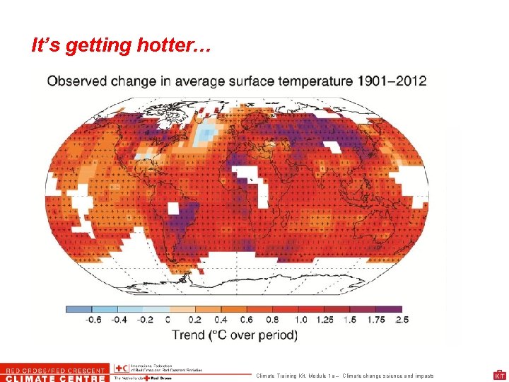 It’s getting hotter… Global temperatures are already rising Climate Training Kit. Module 1 a