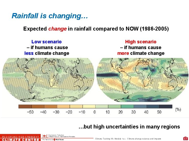 Rainfall is changing… Expected change in rainfall compared to NOW (1986 -2005) Low scenario