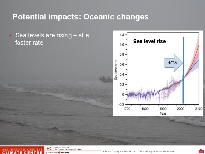 Potential impacts: Oceanic changes Sea levels are rising – at a faster rate Sea
