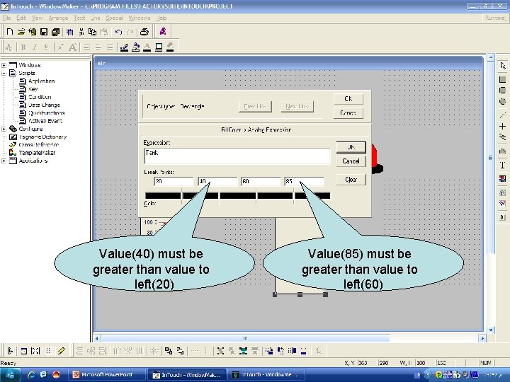 Value(40) must be greater than value to left(20) Value(85) must be greater than value