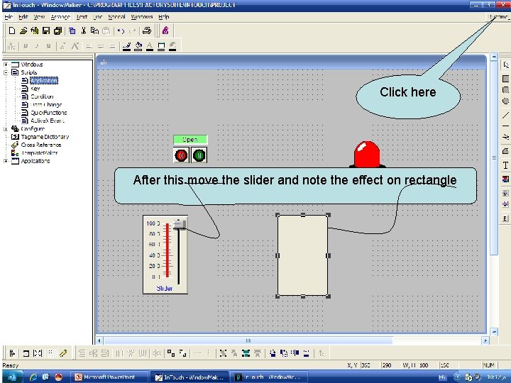 Click here After this move the slider and note the effect on rectangle 