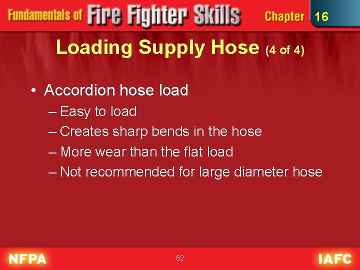 16 Loading Supply Hose (4 of 4) • Accordion hose load – Easy to