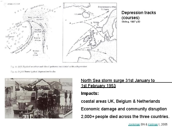 Depression tracks (courses) Stirling, 1997 p 30 North Sea storm surge 31 st January